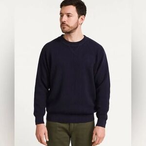 Eddie Bauer Navy Blue Crewneck Sweater – Men’s Size XL, 100% Combed Cotton